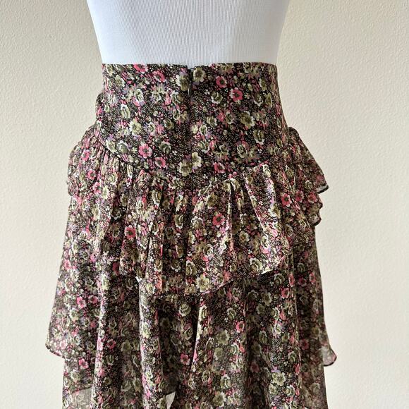 Walter Baker Becca Ruffled Floral Mini Skirt Size 4 - Picture 6 of 12